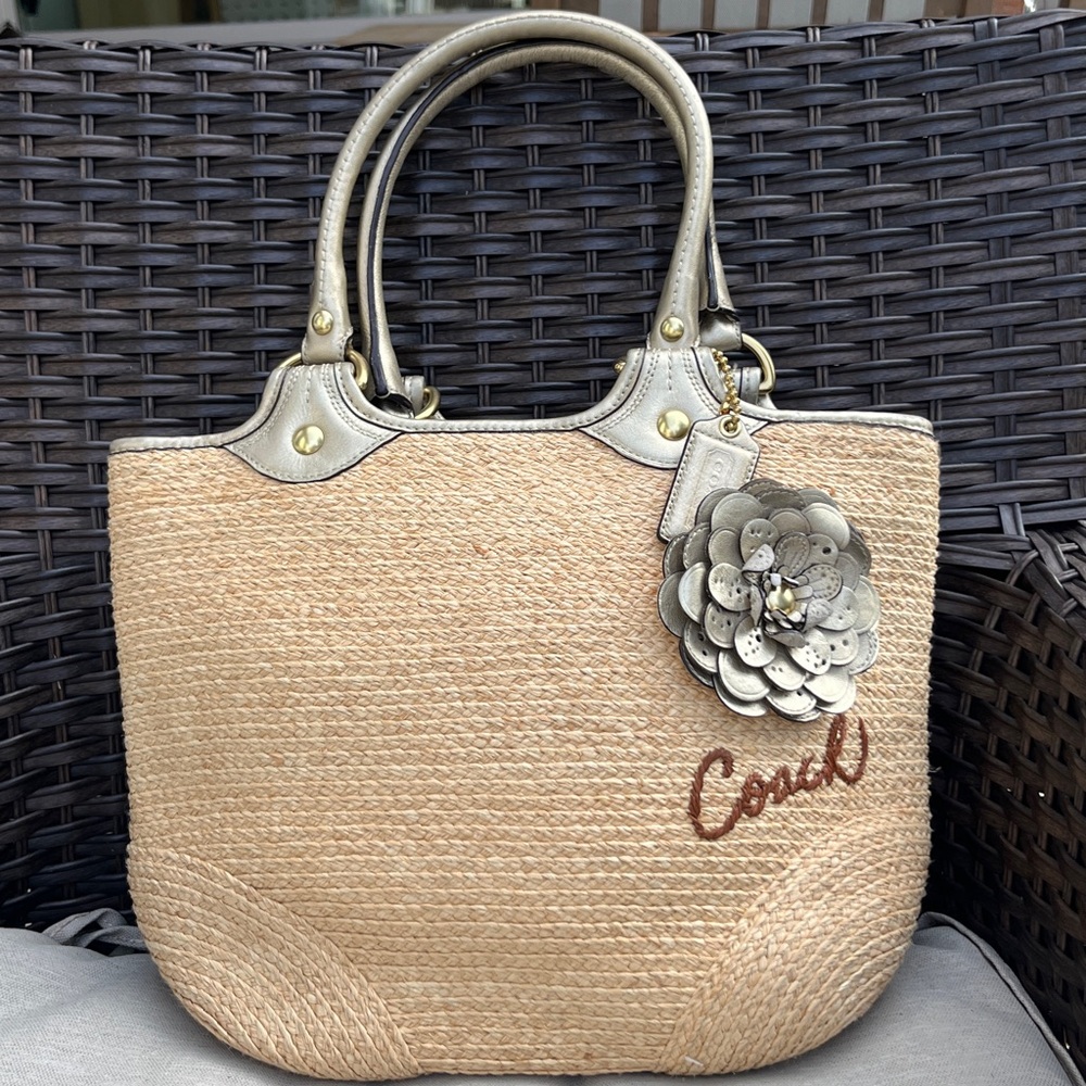Coach Bleeker Straw Bag